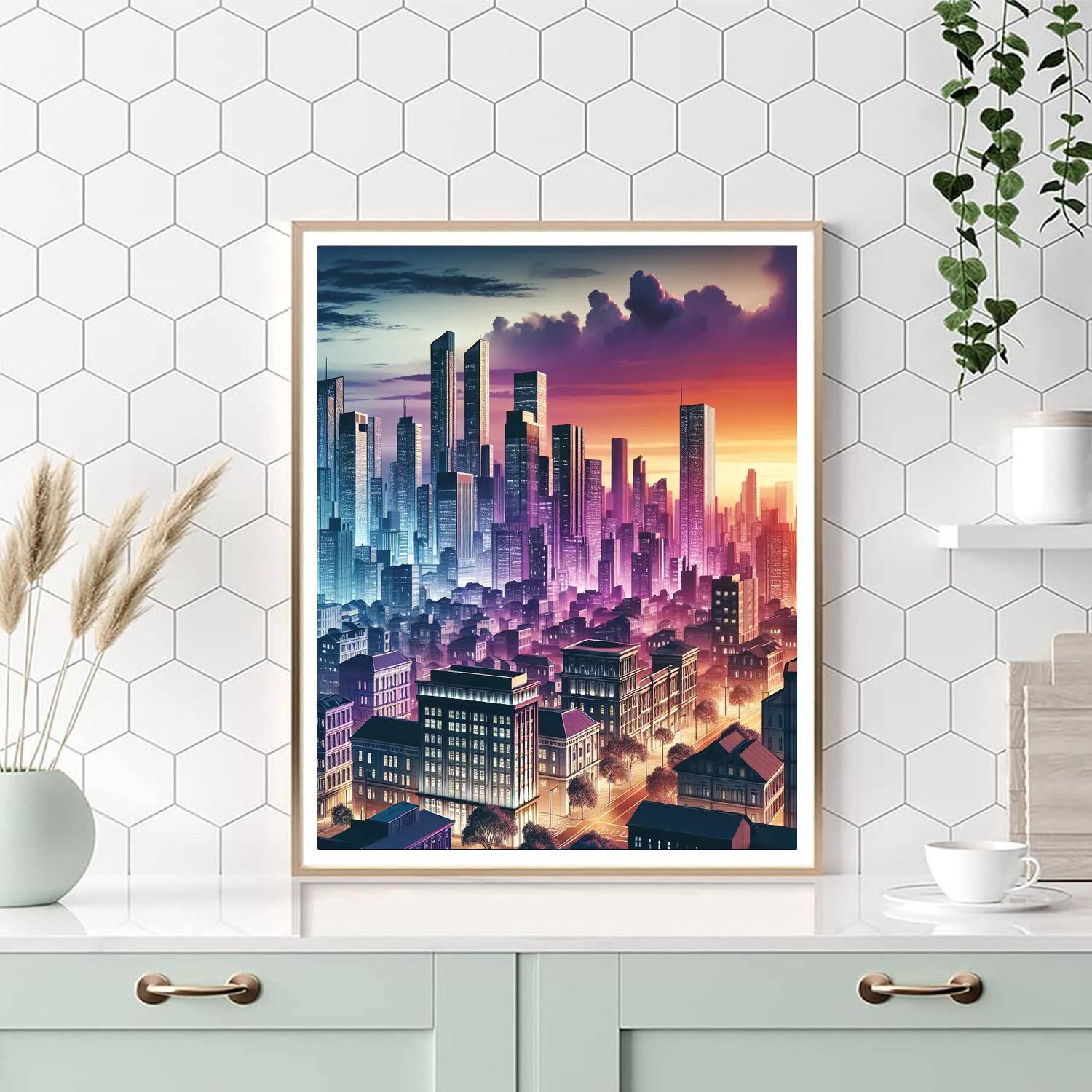 Chic Urban Sunset Painting Number Kit