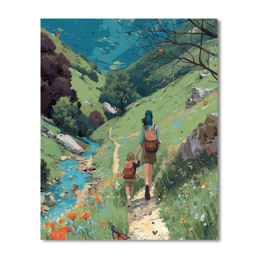 Mom And Child’s Nature Adventure Painting Number Kit