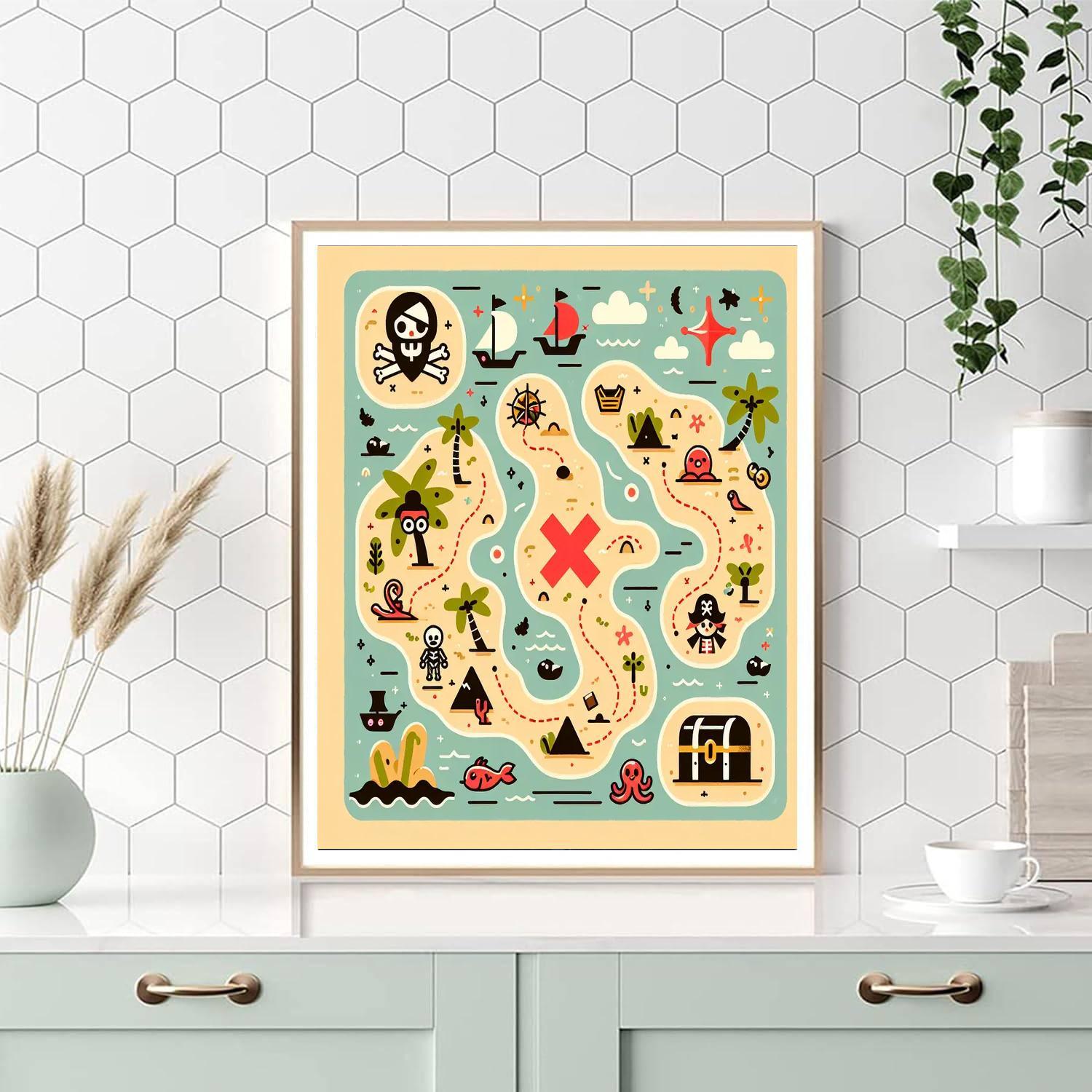 Adventurous Pirate Treasure Map Paint By Number