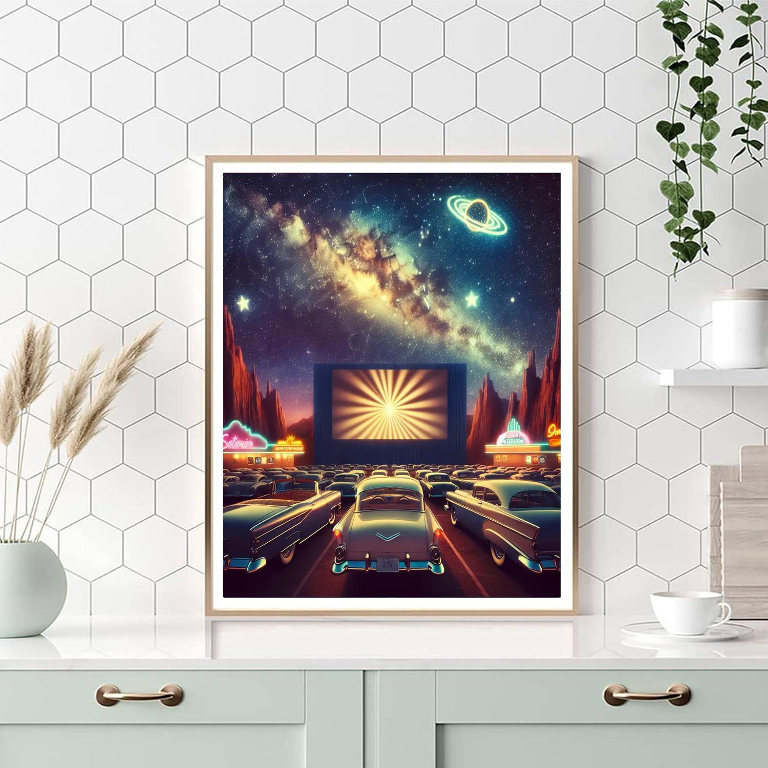 Retro Drive-in Nostalgia Paint By Color