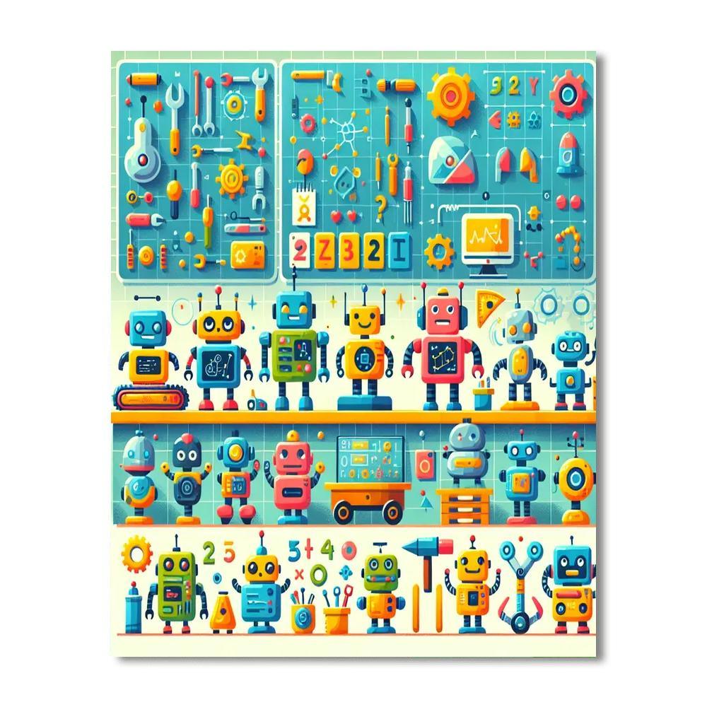 Robot Inventor's World Paint By Numbers Kits