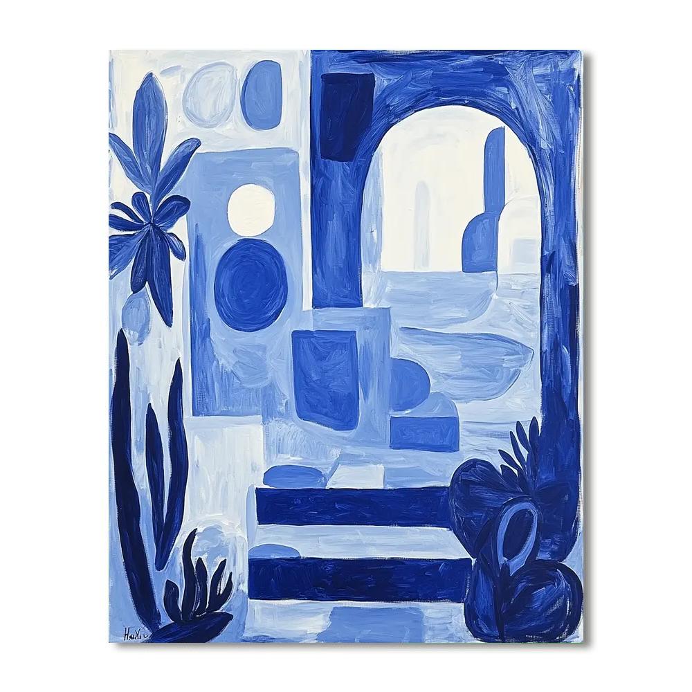 Henri Matisse Inspired Dreamscape In Blue  Number Painting