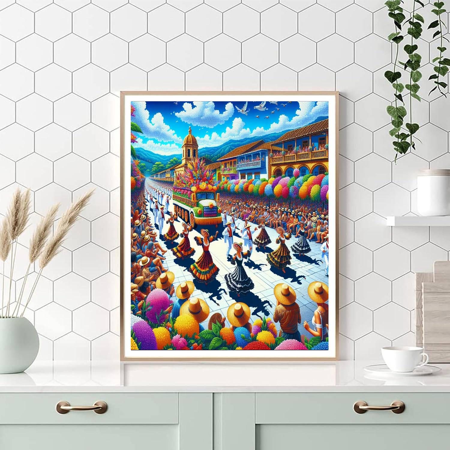 Fiesta De Las Flores Y Del Café - Colombia Painting By Numbers Kit