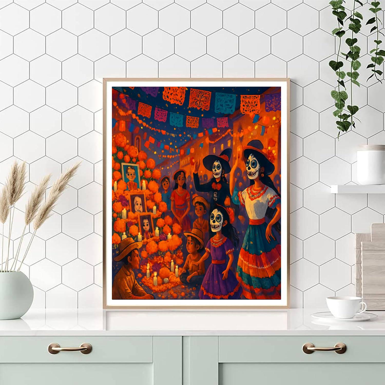 Día De Muertos Painting Number Kit