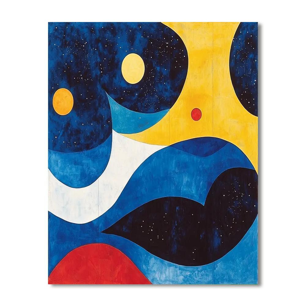 Joan Miró Inspired Celestial Encounters  Painting Number Kit
