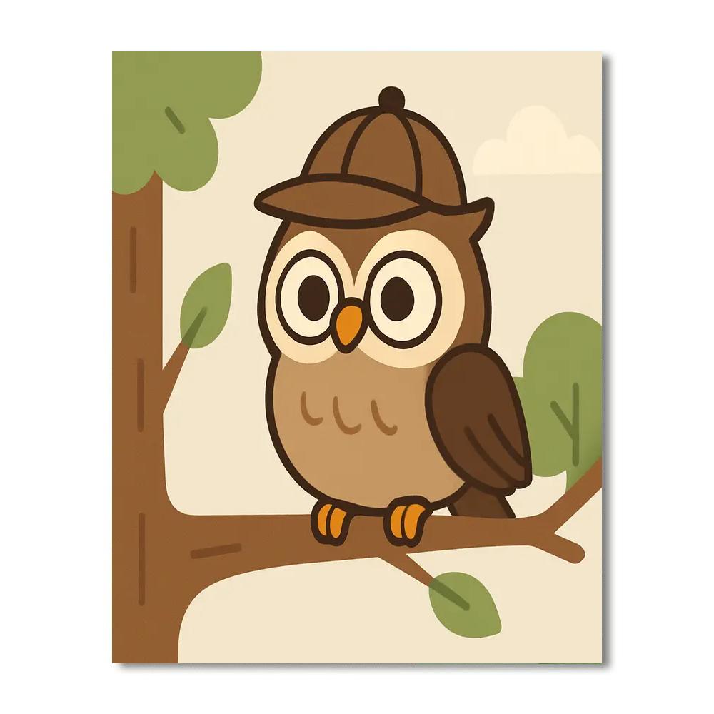 Clever Detective Owl Numbered Painting Kits