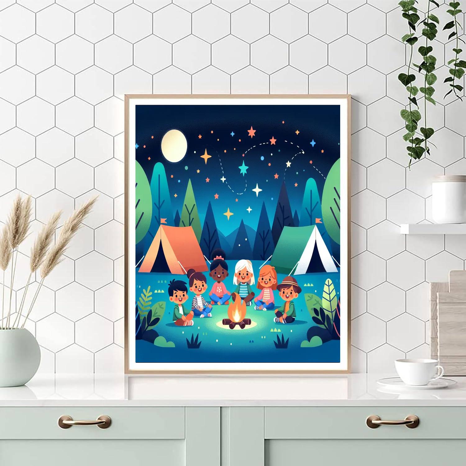 Starlit Camping Night Paint By Numbers