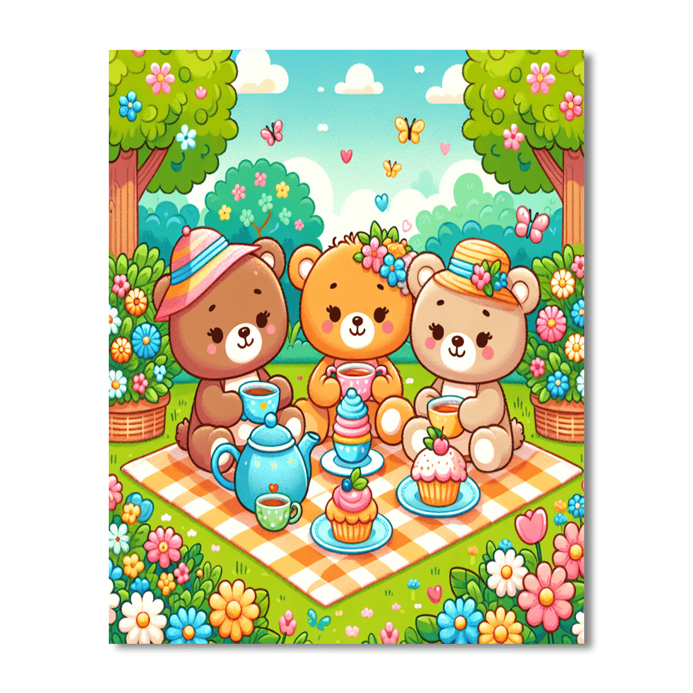Teddy Bear's Tea Party Painting By Numbers Kit