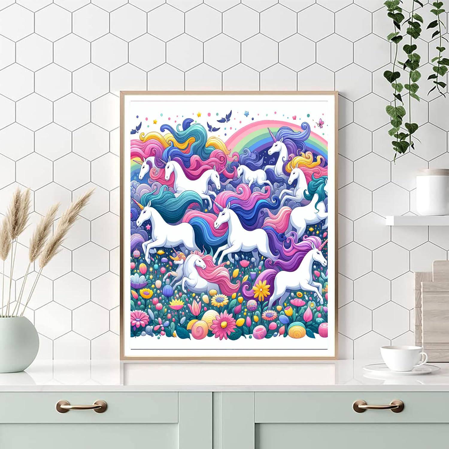 Dreamy Unicorn Valley DIY Paint By Numbers