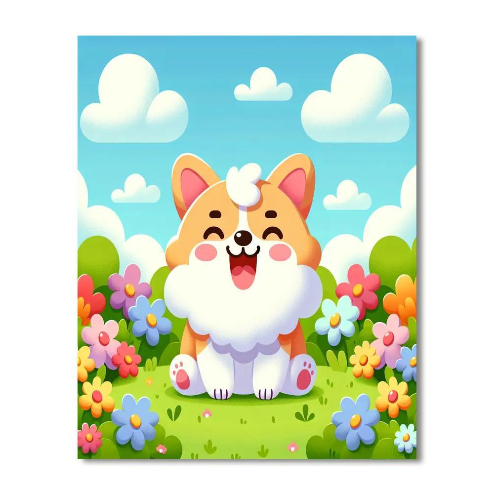 Joyful Corgi Paint By Color