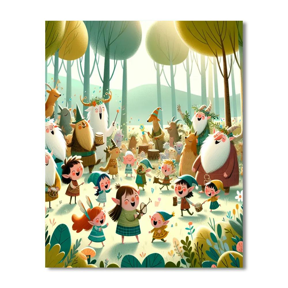 Forest Folklore Festival Paint By Numbers Art