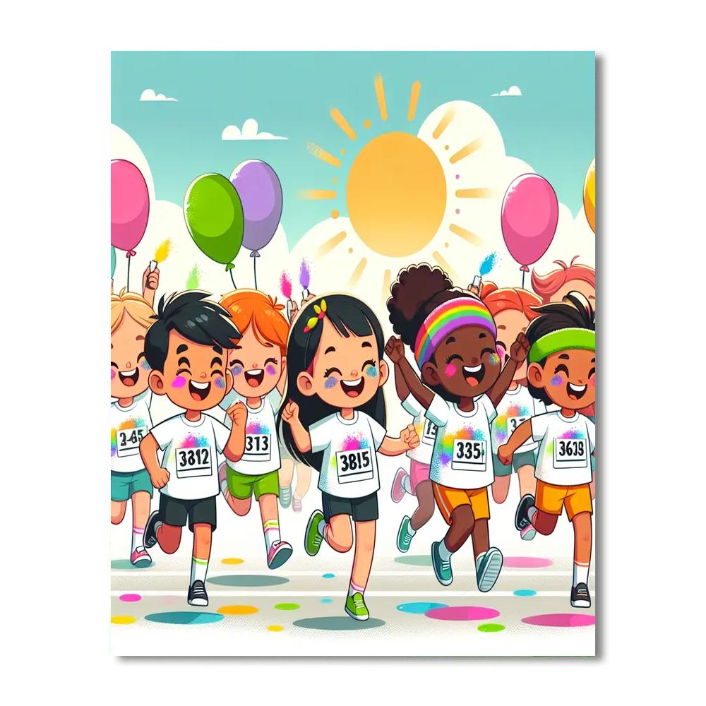 Festive Color Run Paint By Number