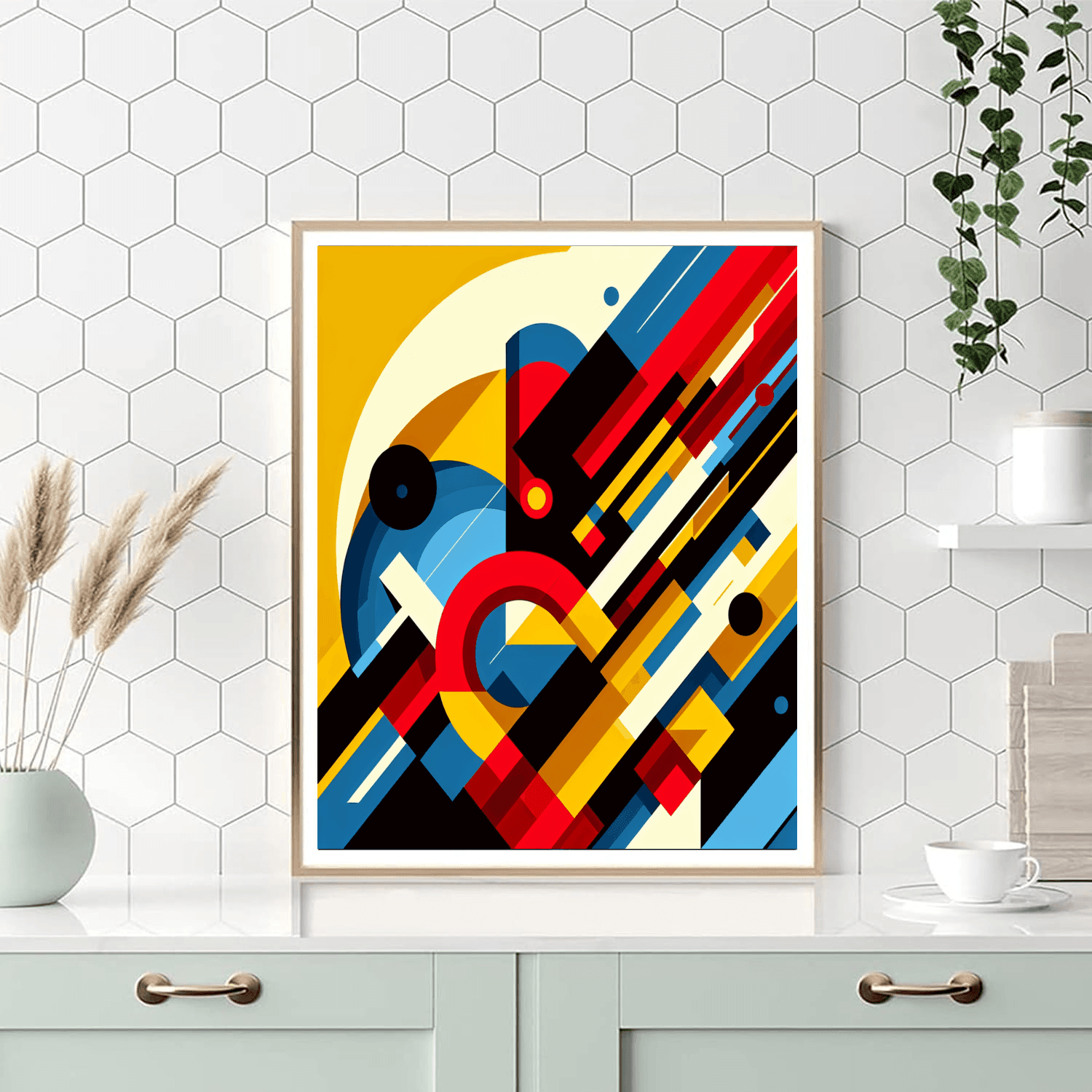 Bold Geometric Abstraction Number Painting