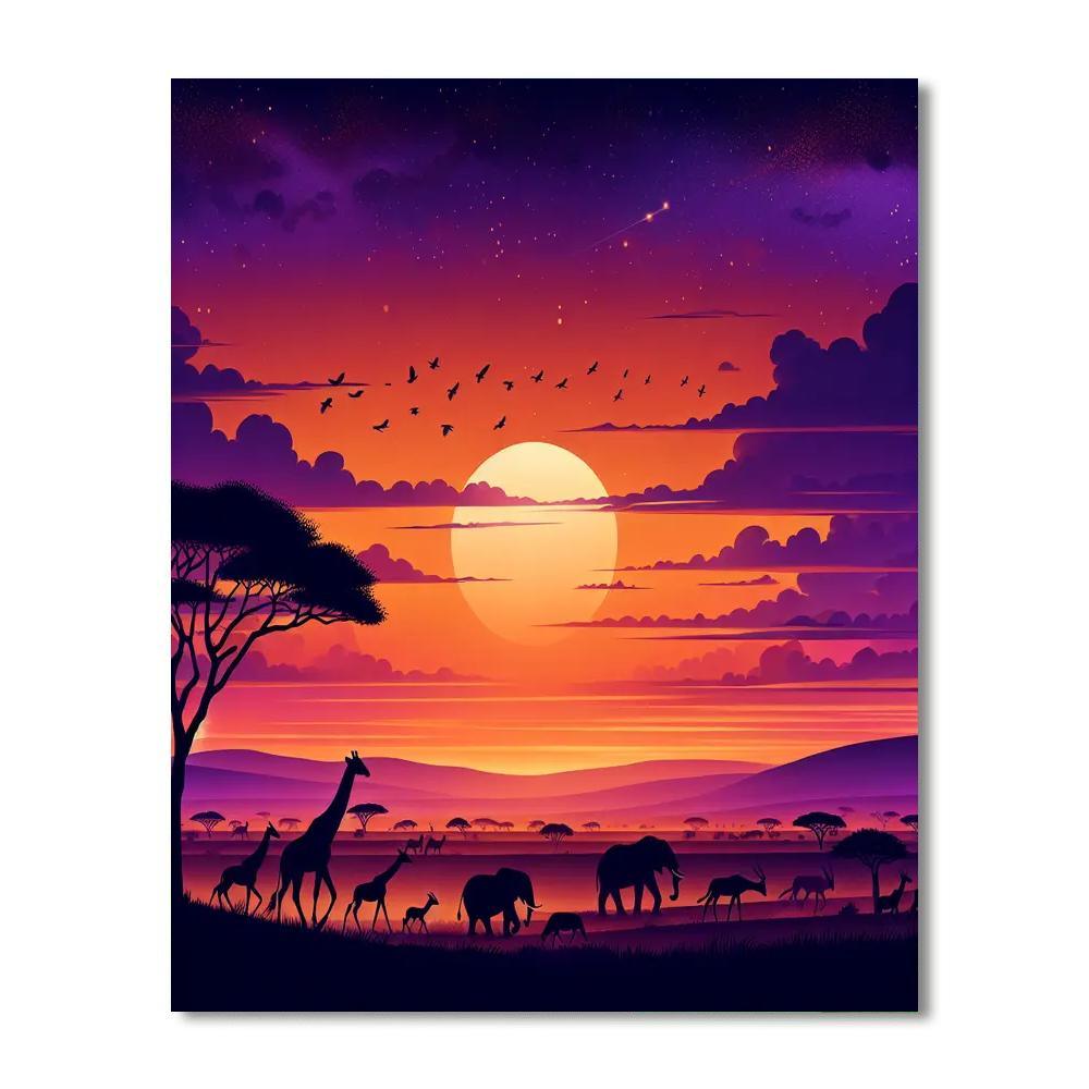 Twilight Savannah Adventure Paint By Numbers Kits