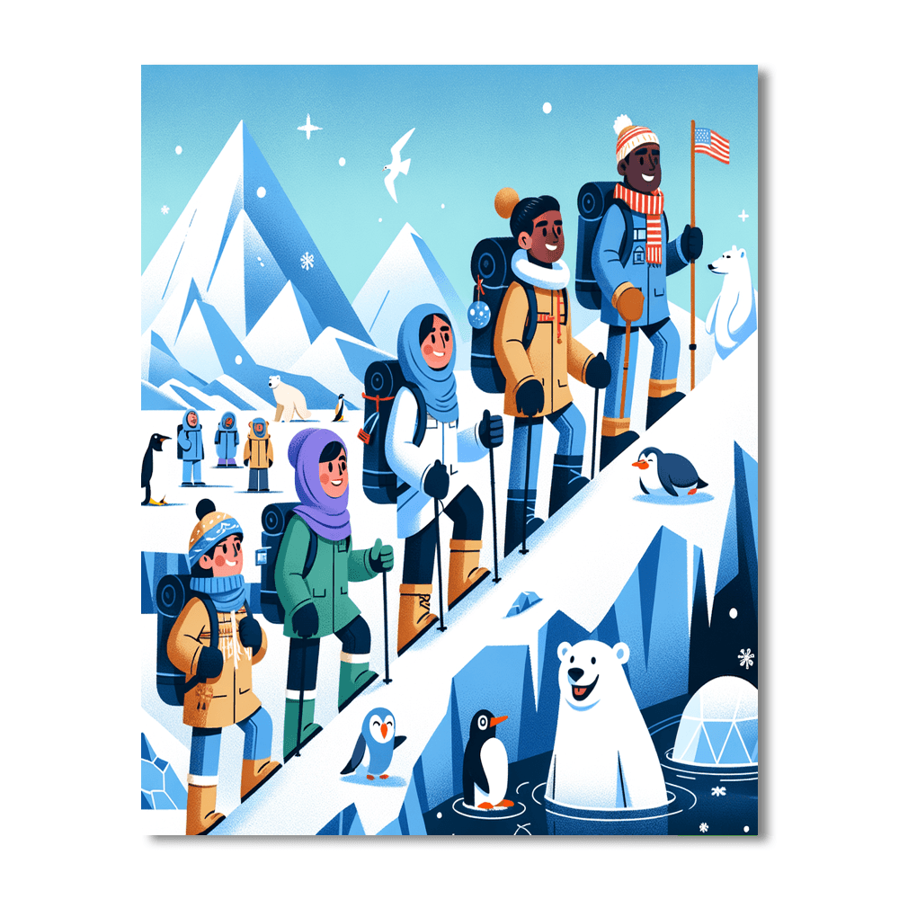 Snowy Mountain Adventure Painting By Numbers Kit