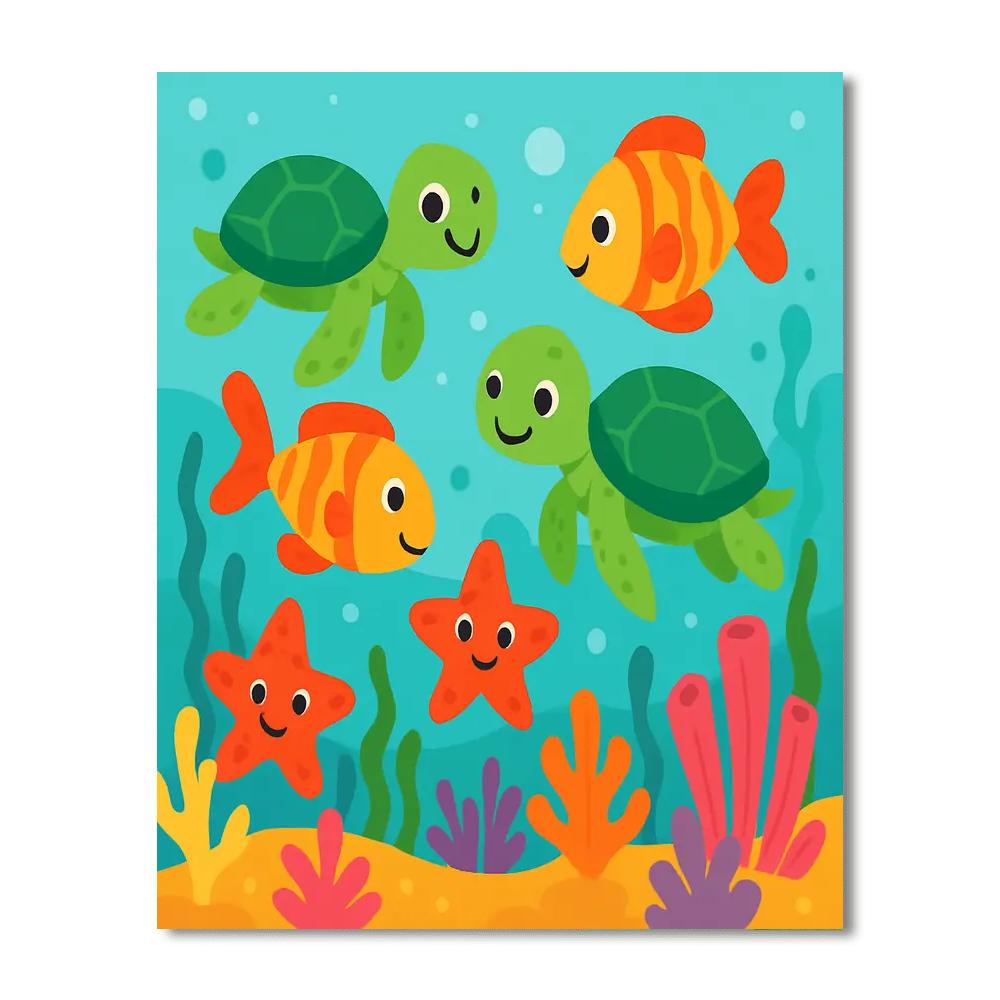 Charming Undersea Friends DIY Paint By Numbers