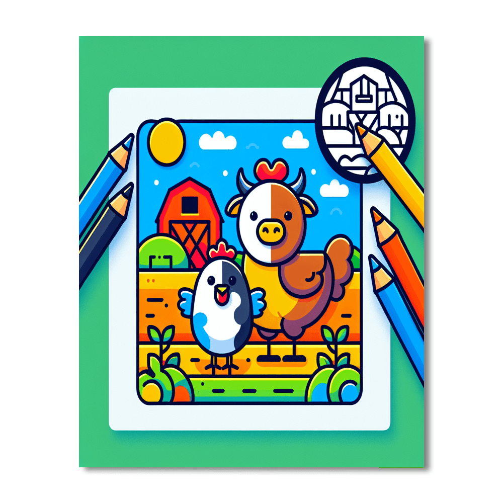 Sunny Farmyard Frolic DIY Paint By Numbers