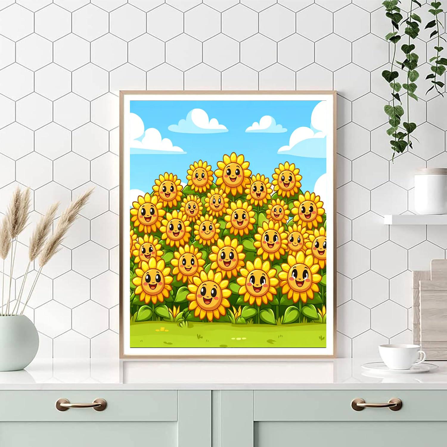 Sunny Days With Sunflowers Numbered Painting Kits