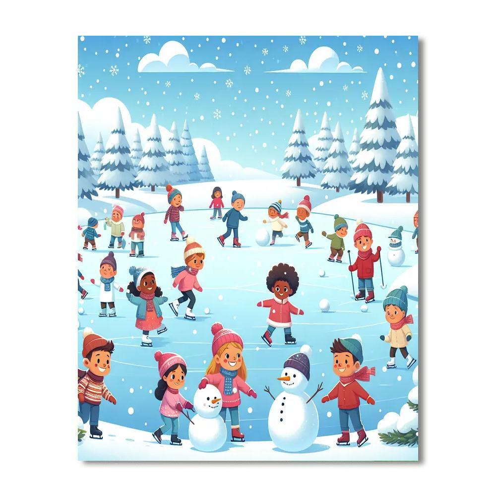 Wondrous Winter Adventure Paint By Numbers Art
