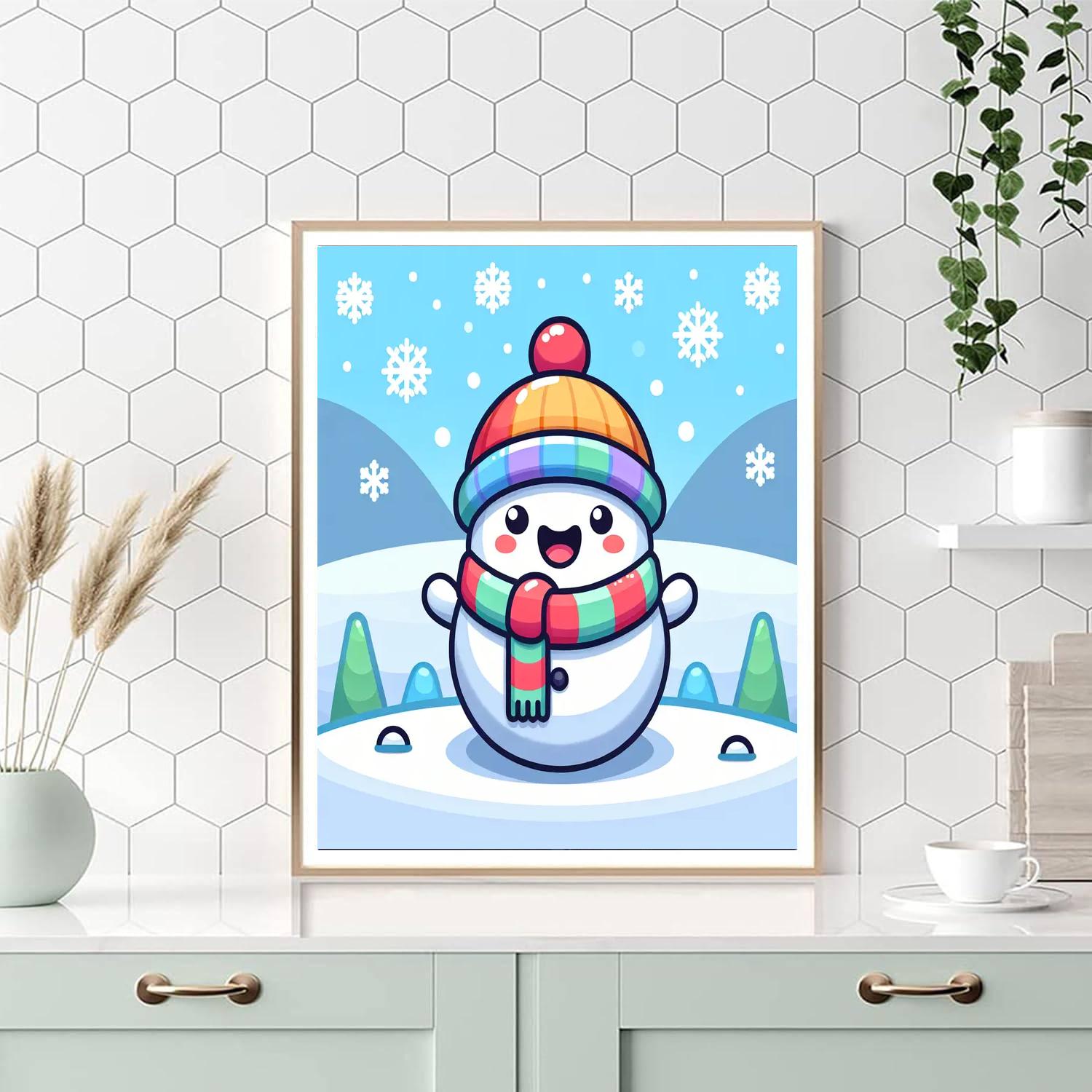 Whirlwind Snowman DIY Paint By Numbers