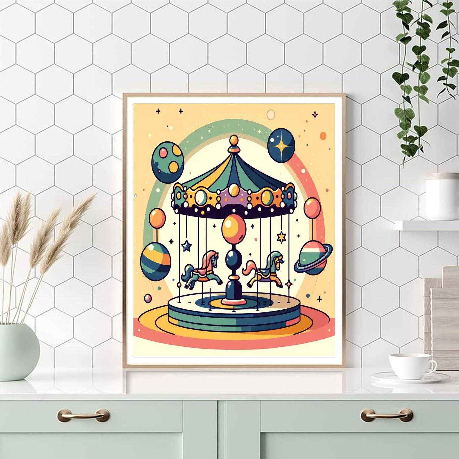 Cosmic Carousel Painting Number Kit