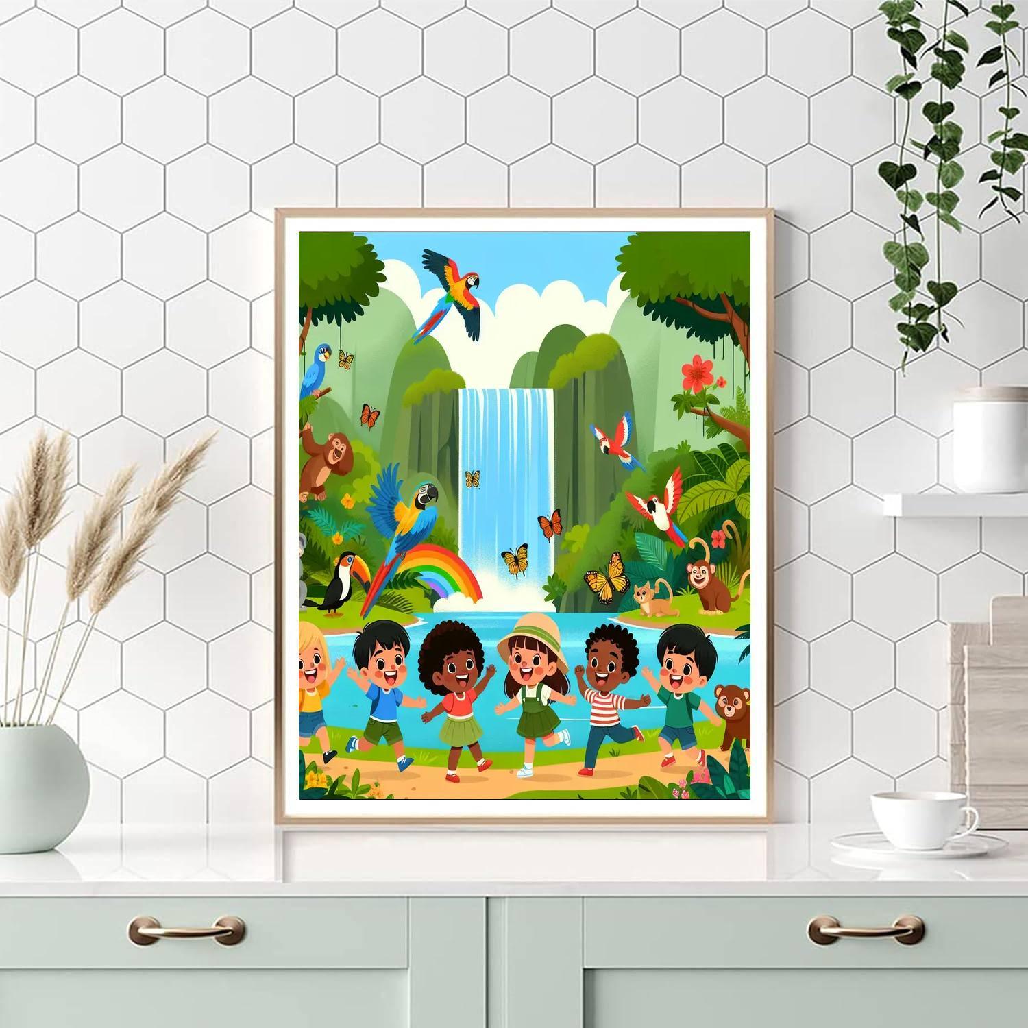 Colorful Rainforest Journey Painting Number Kit
