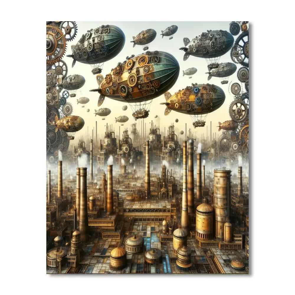 Steampunk Adventure World Painting Number Kit
