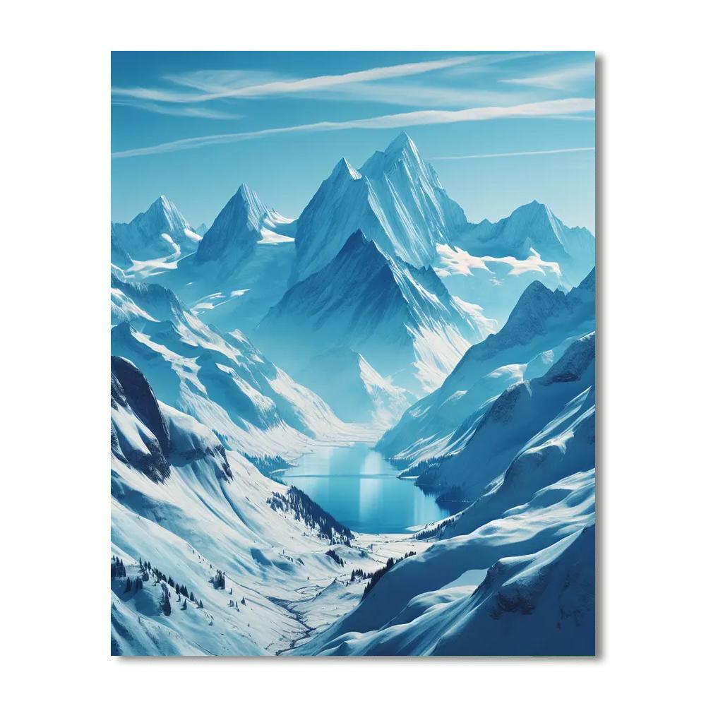 Snowy Alpine Tranquility Numbered Painting Kits