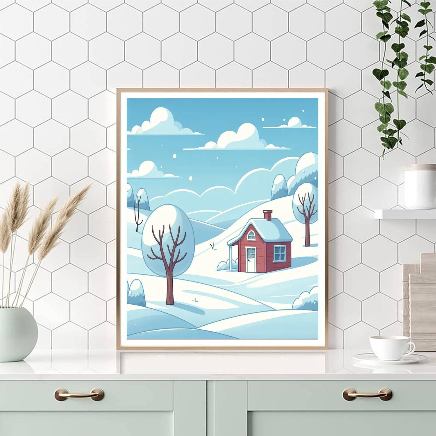 Inspiring Snowy Landscape Paint By Number