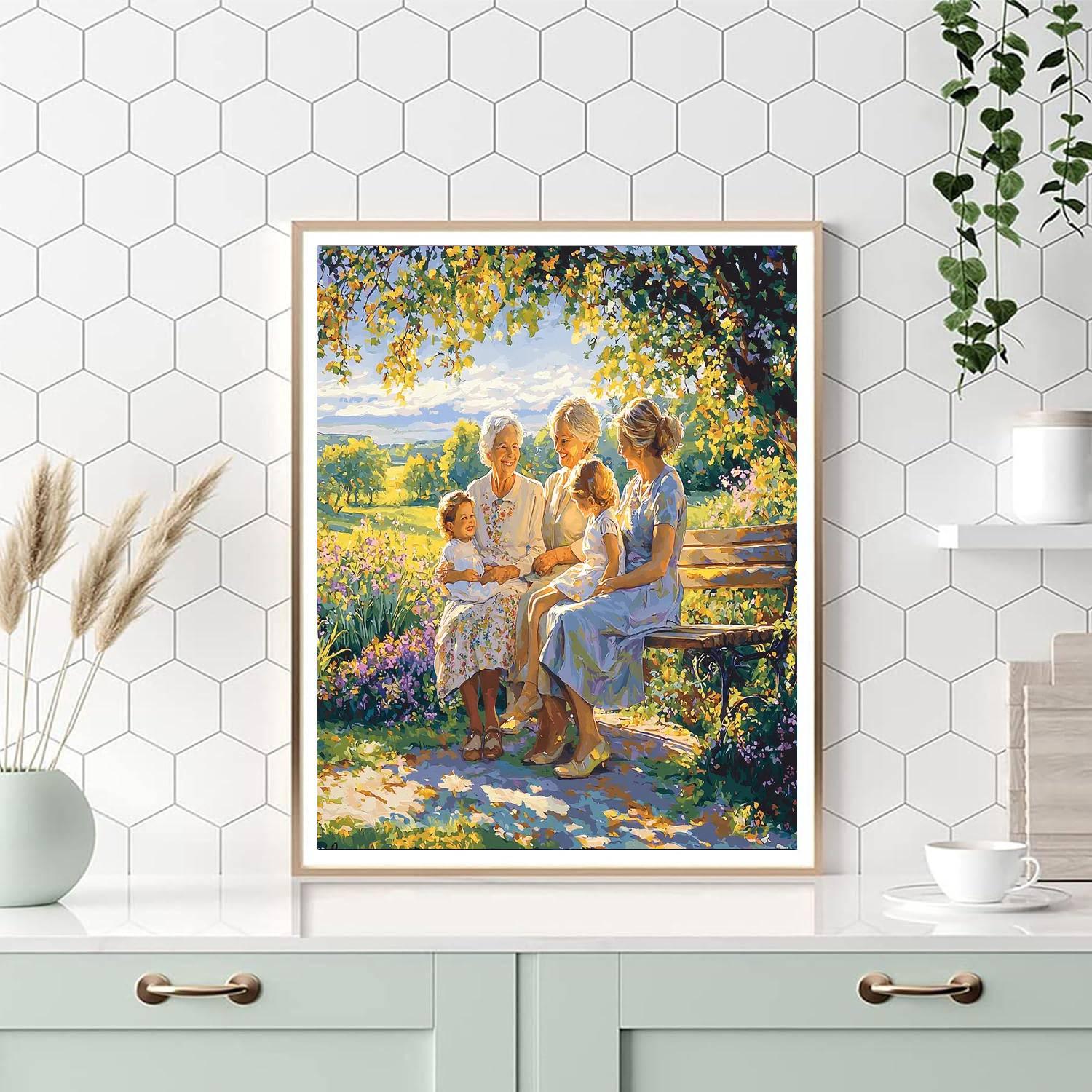 Mother's Love Through Generations Number Painting