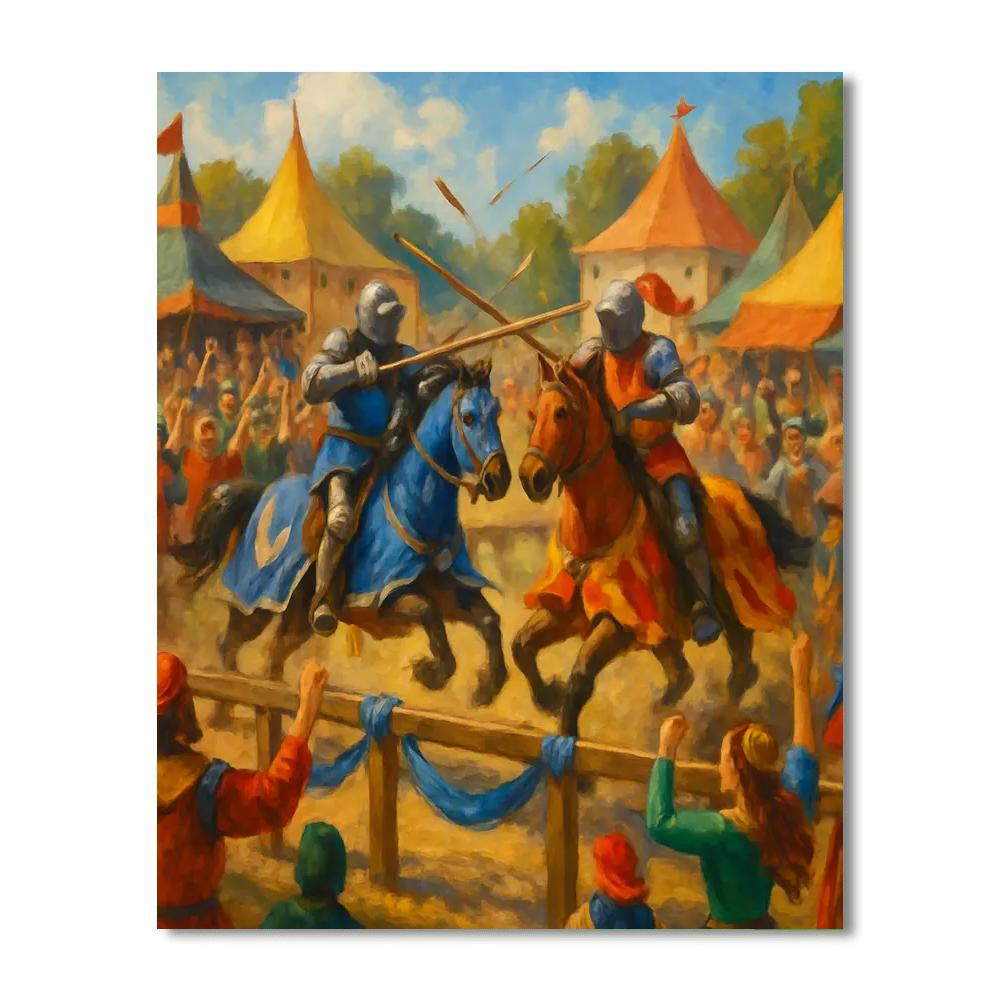 Jousting At The Renaissance Festival Painting By Numbers Kit