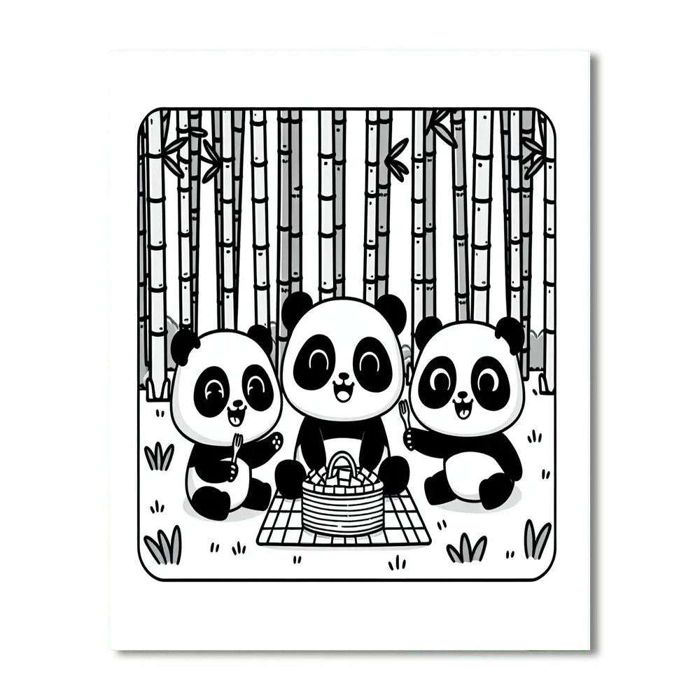 Majestic Panda Picnic Number Painting