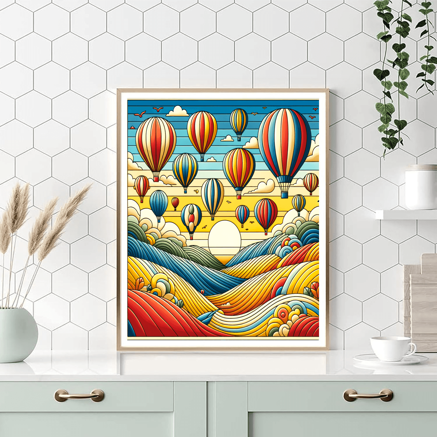 Bright Balloon Festival Painting Number Kit