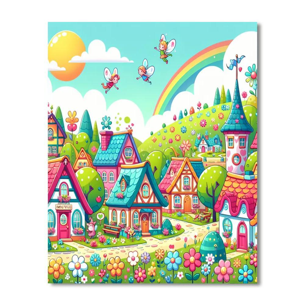 Magical Fairytale Village DIY Paint By Numbers