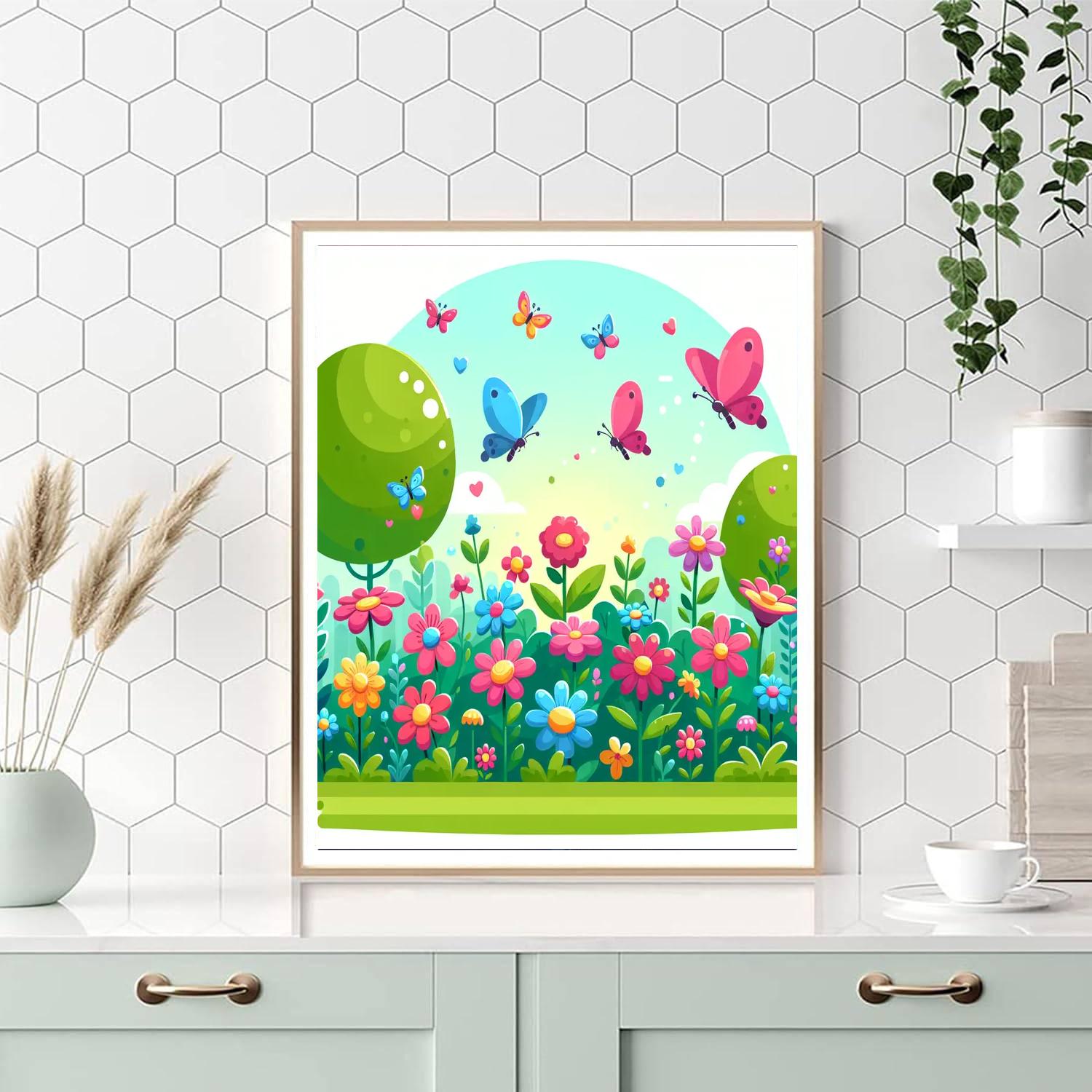 Butterfly Blossom Garden Painting By Numbers Kit