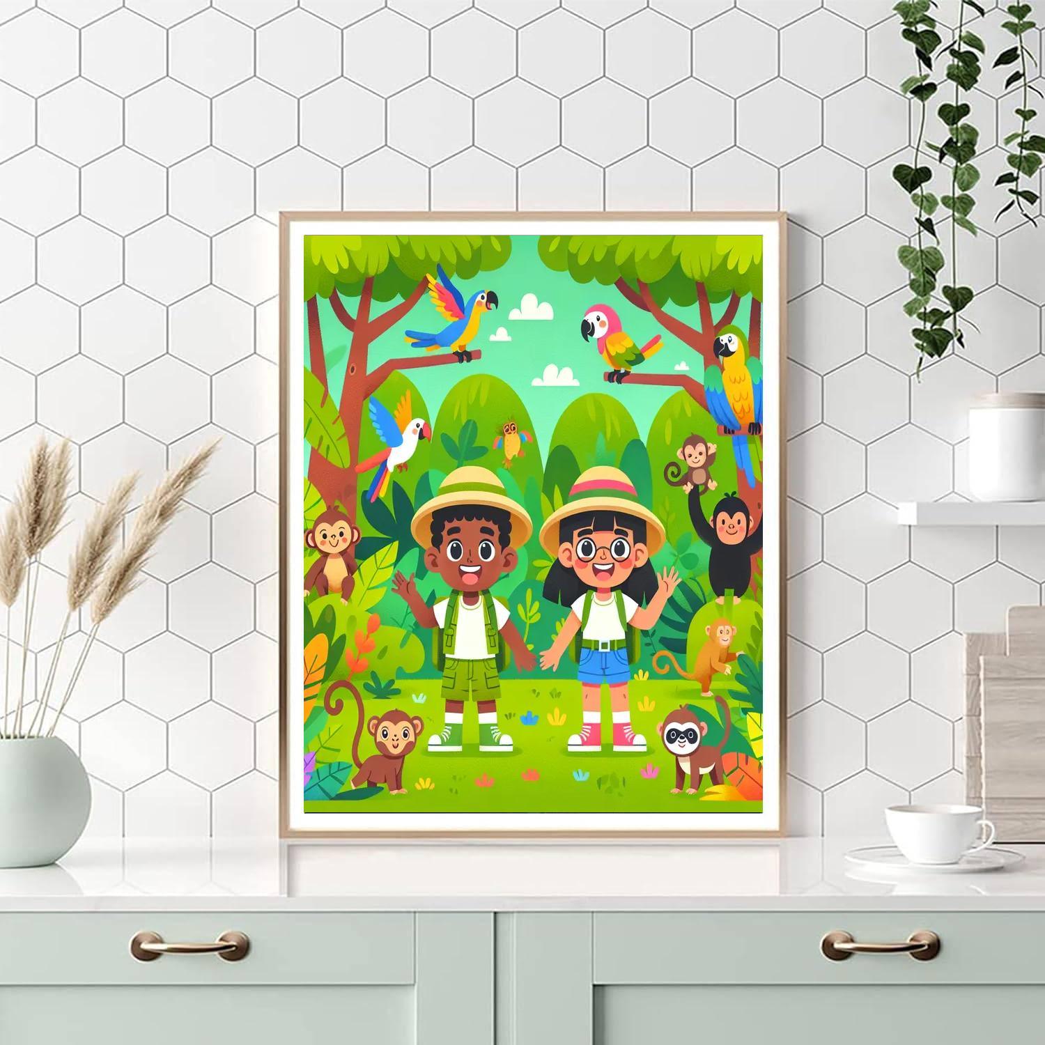 Colorful Jungle Journey Paint By Numbers Art
