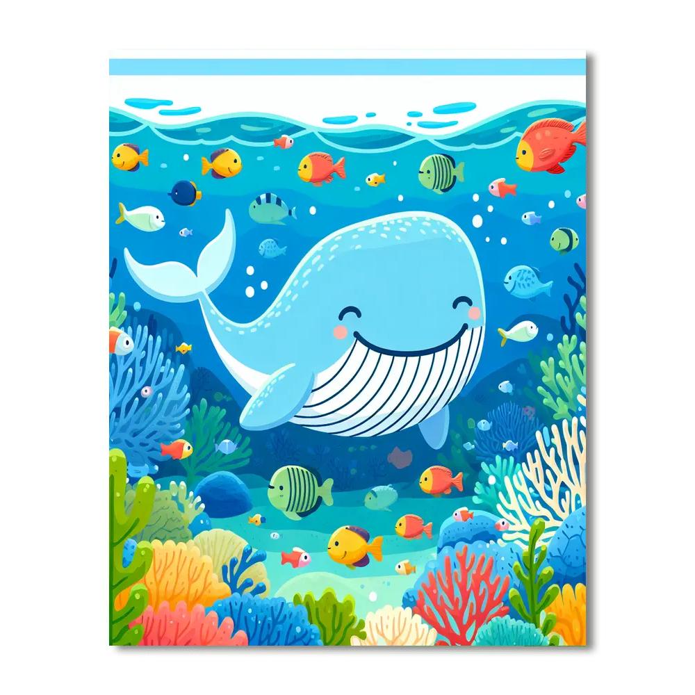 Gentle Whale Wonders Paint By Numbers Art