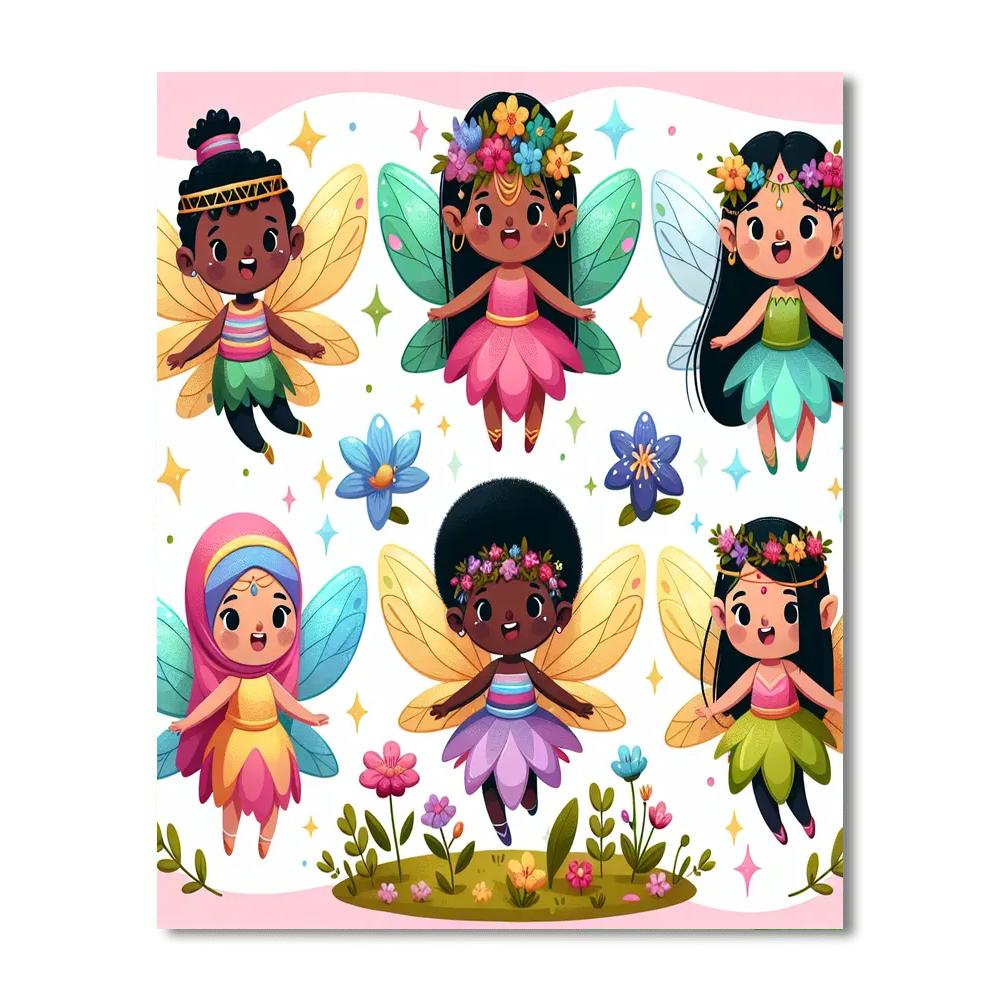 Joyful Fairy Friends Painting By Numbers Kit
