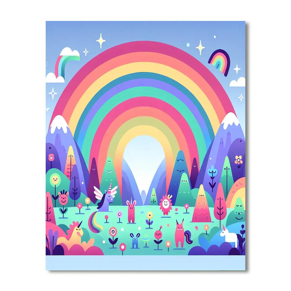 Magic Rainbow Valley Number Painting