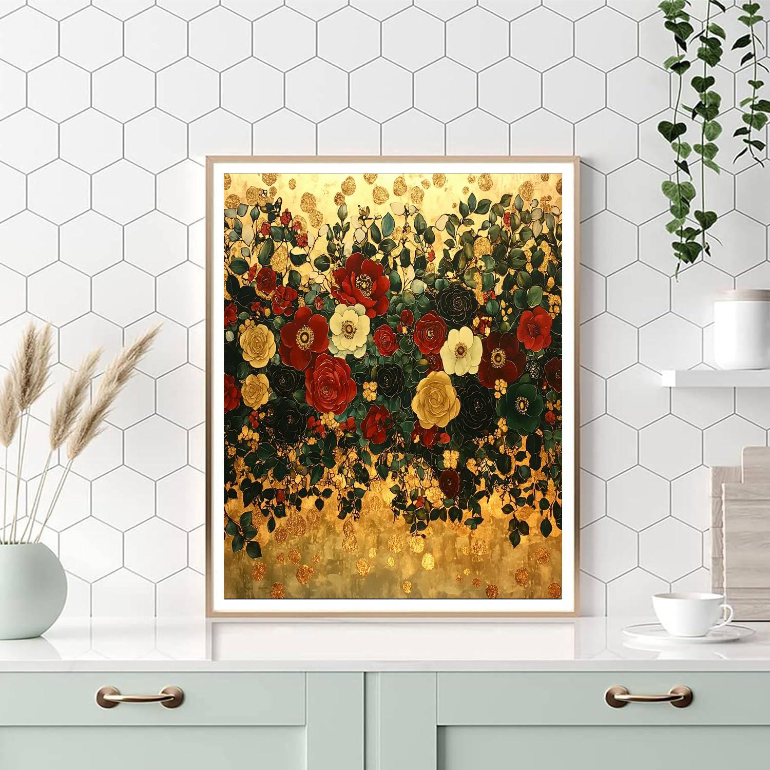 Gustav Klimt Inspired Golden Garden Flora  Paint By Numbers