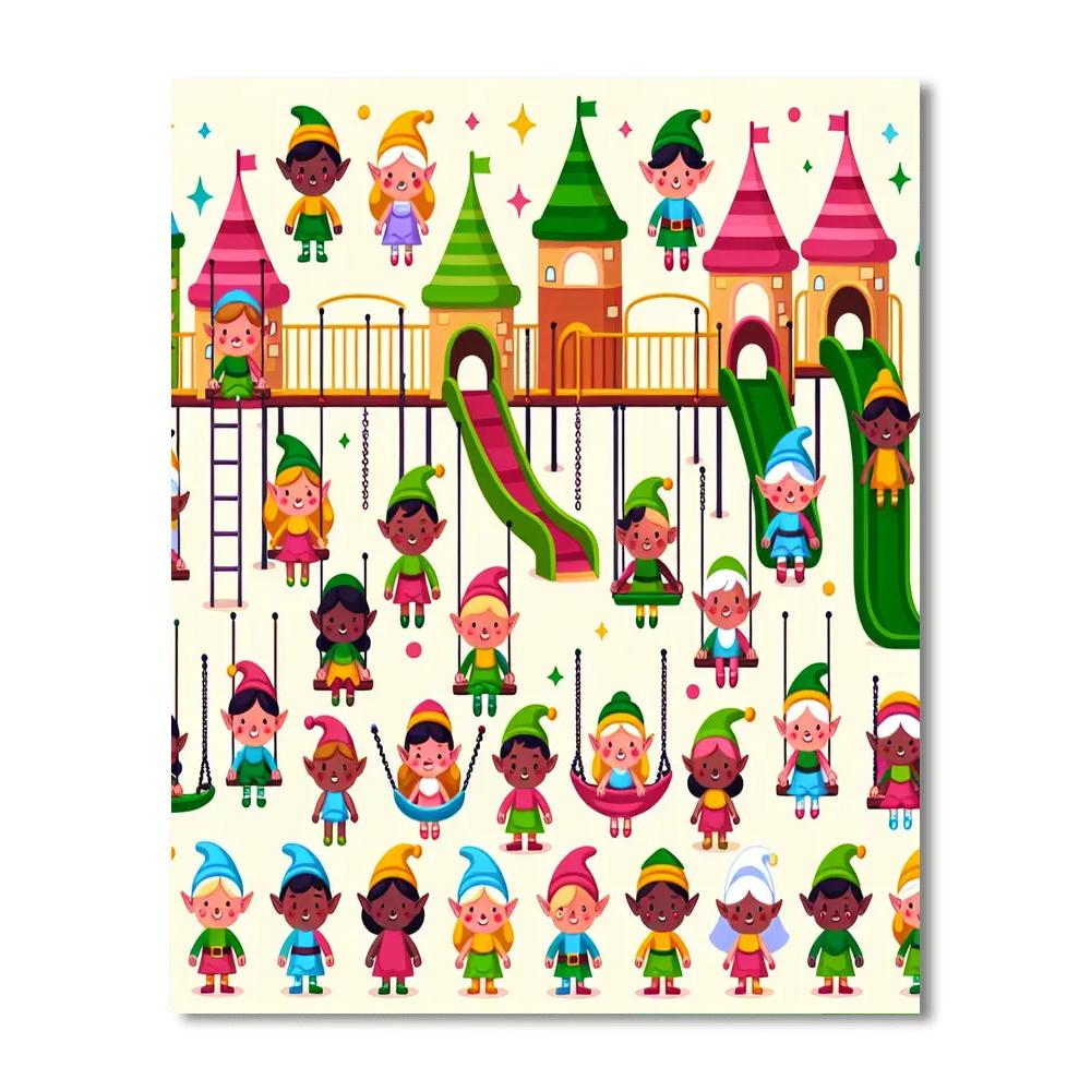 Magical Elf Playground Paint By Color