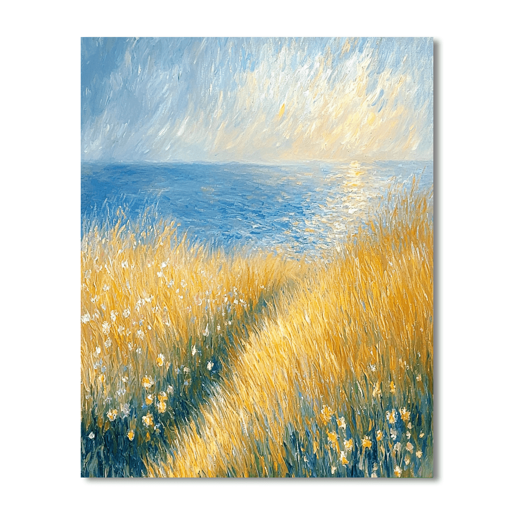 Claude Monet Inspired Golden Field Symphony  Paint By Numbers Art