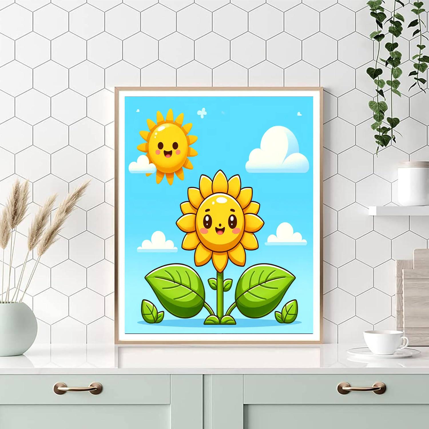 Singing Sunflower Number Painting