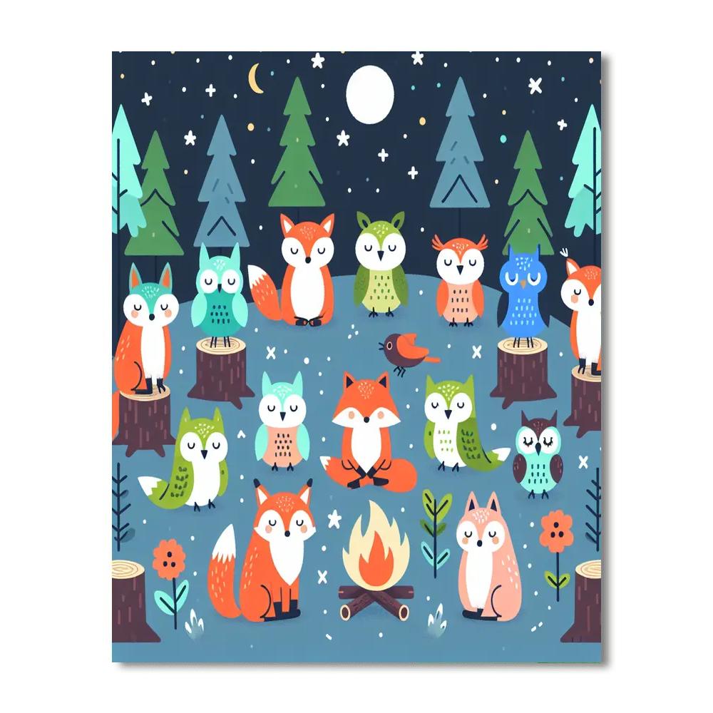 Cheerful Woodland Revelry Paint By Numbers