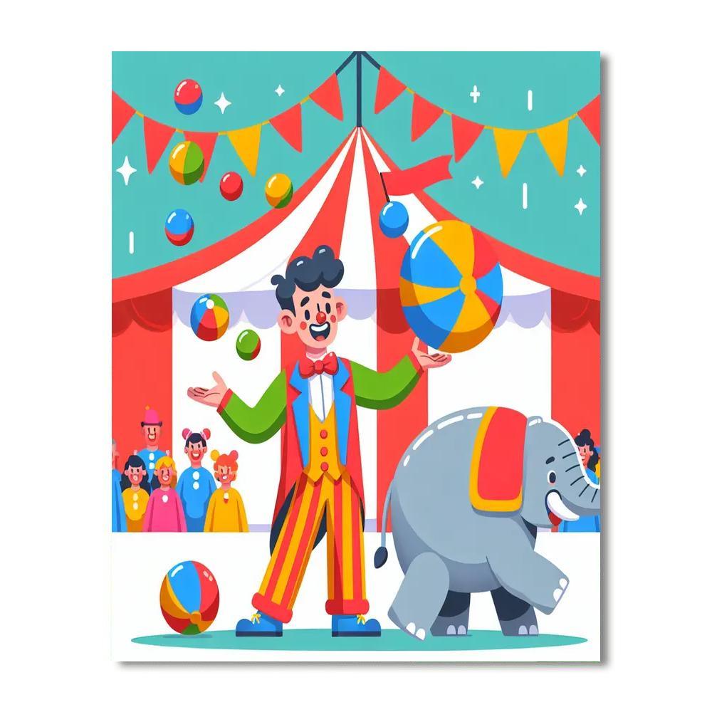 Silly Circus Fun Painting Number Kit