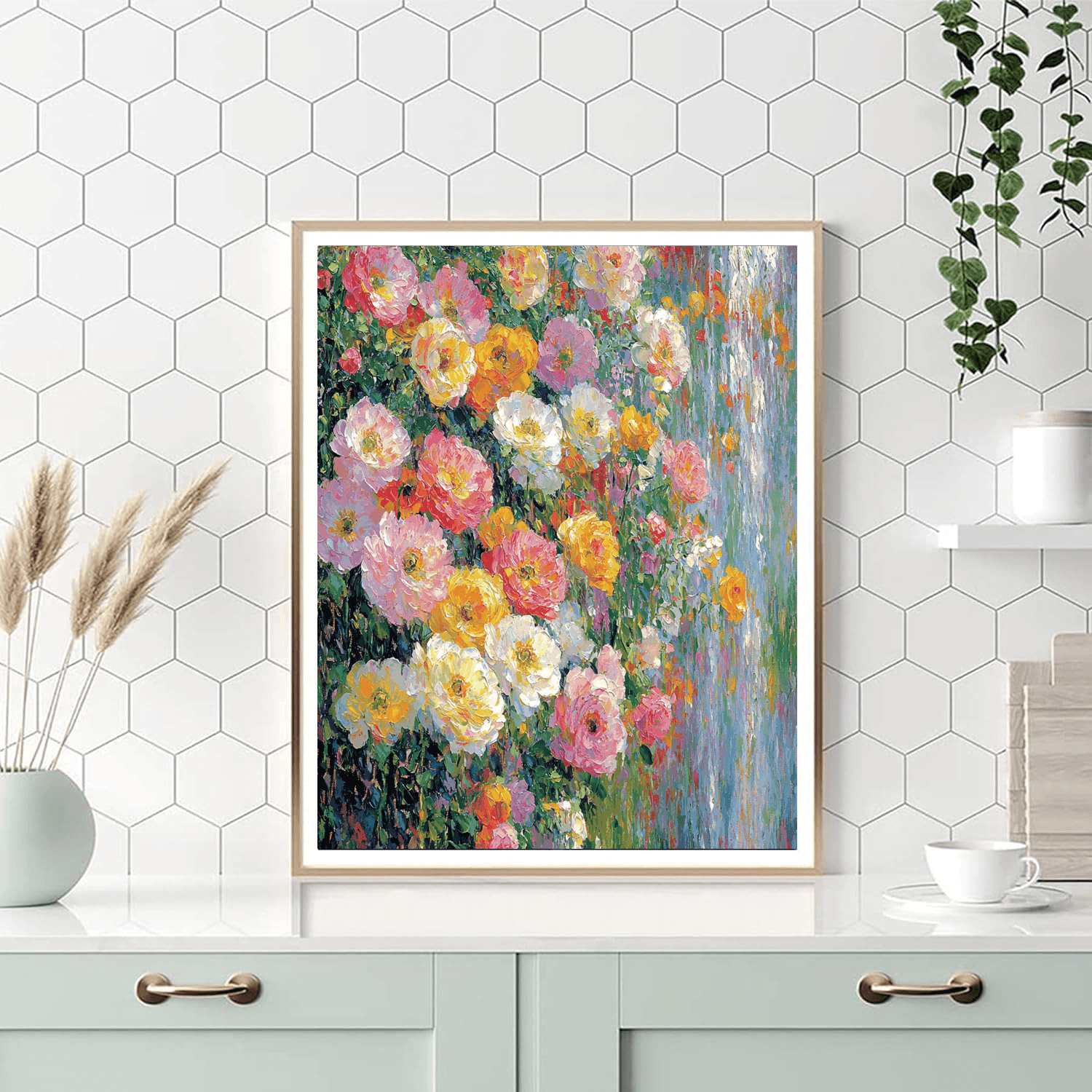 Monet Inspired Cascading Blooms  Numbered Painting Kits