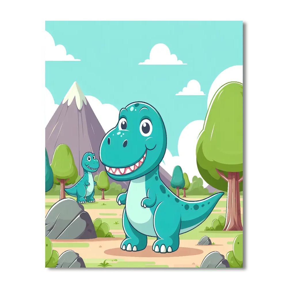 Ancient Dinosaur Park Paint By Number