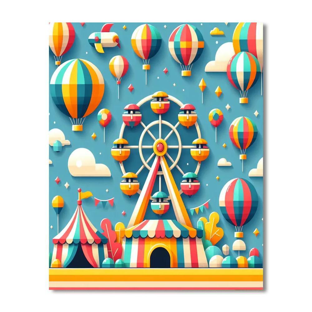 Colorful Carnival Ride Numbered Painting Kits