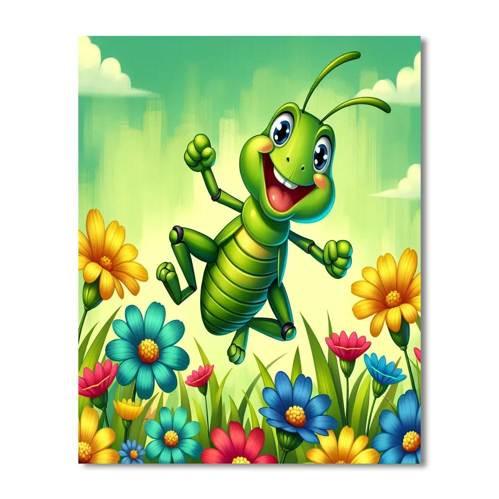 Lively Grasshopper Painting By Numbers Kit