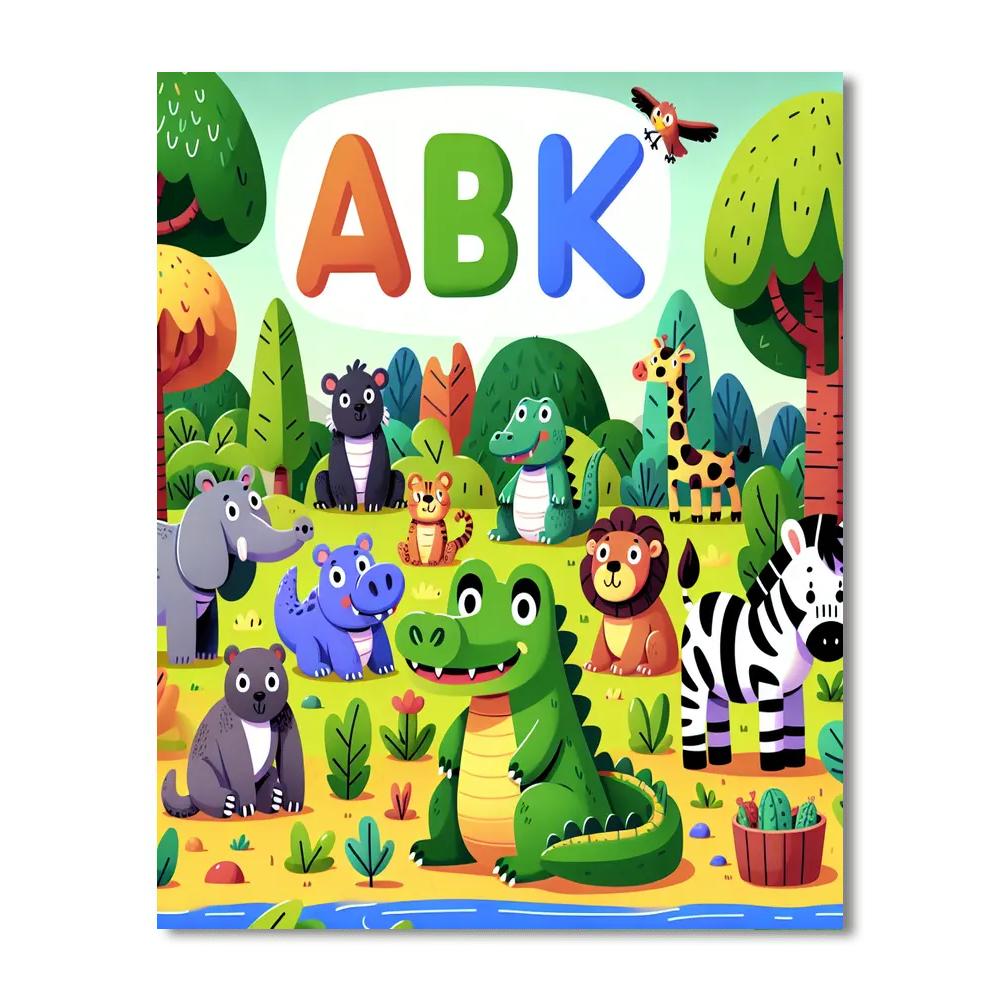Jungle Alphabet Safari Painting Number Kit